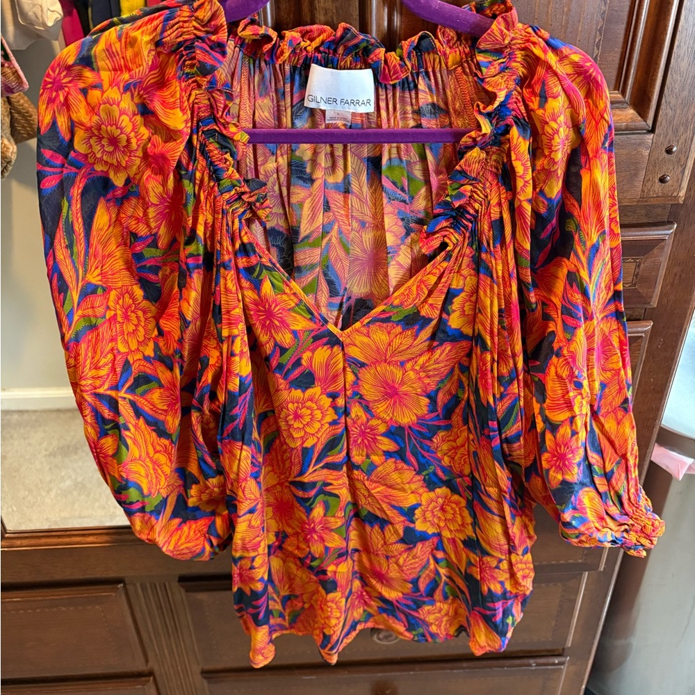 Gilner Farrar at Anthropologie Women's Floral Top - L